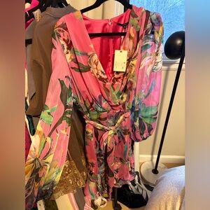 Alex Marie Pink Floral Dress - NWT - size 16